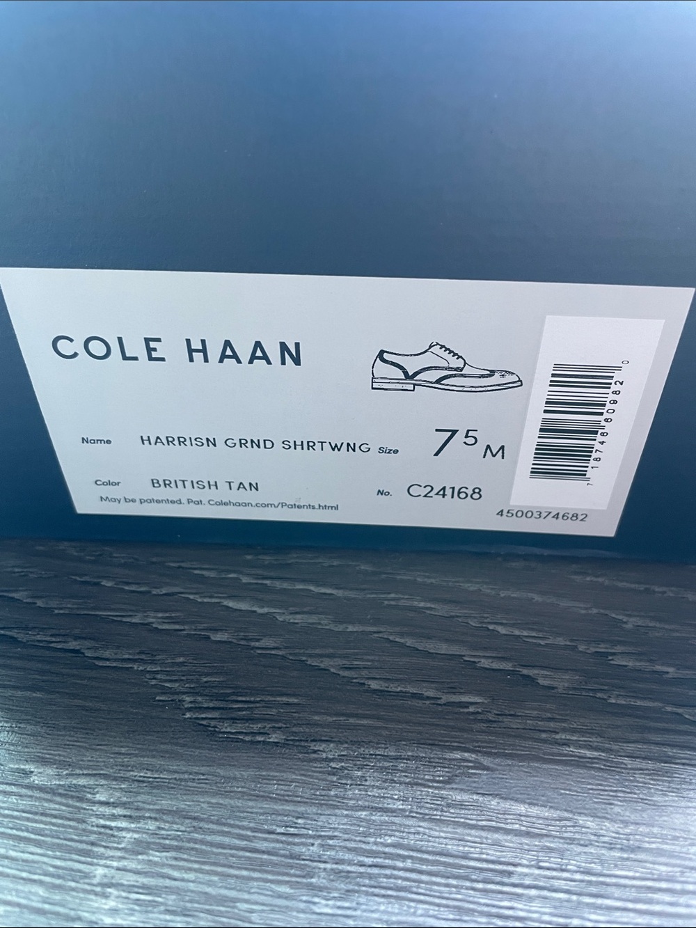 Cole Haan Men’s Tan/Brown Wingtip Derby Oxfords - Picture 4 of 6